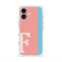 プレミアムスクエアケース with MagSafe［ オリジナル - initial color line - F pink ］