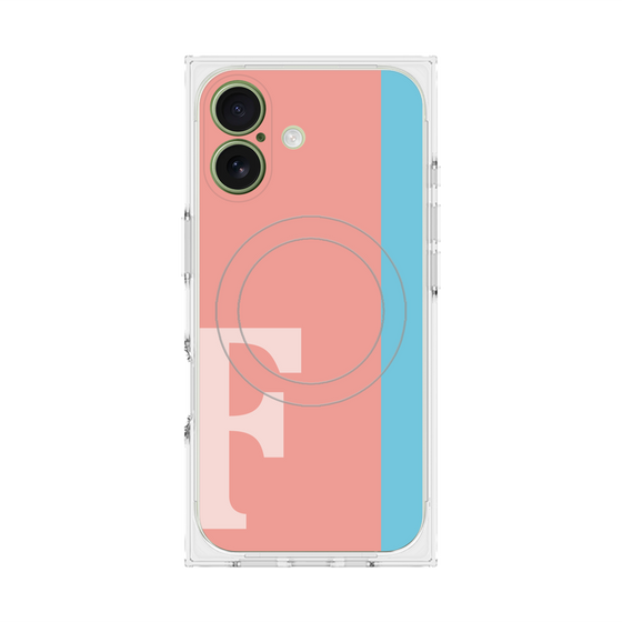 プレミアムスクエアケース with MagSafe［ オリジナル - initial color line - F pink ］
