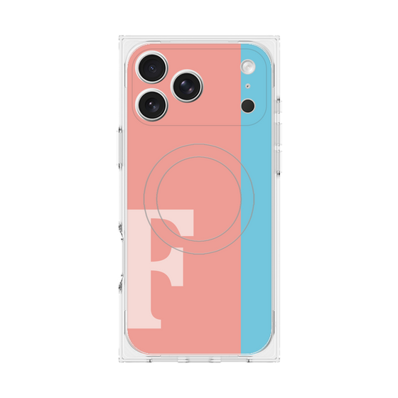 プレミアムスクエアケース with MagSafe［ オリジナル - initial color line - F pink ］