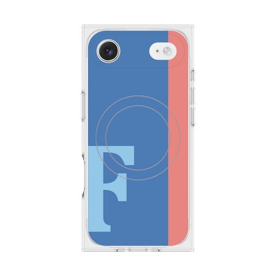 プレミアムスクエアケース with MagSafe［ オリジナル - initial color line - F blue ］