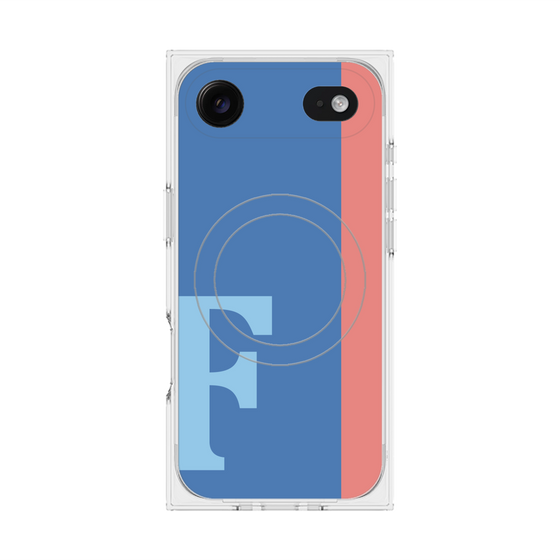 プレミアムスクエアケース with MagSafe［ オリジナル - initial color line - F blue ］
