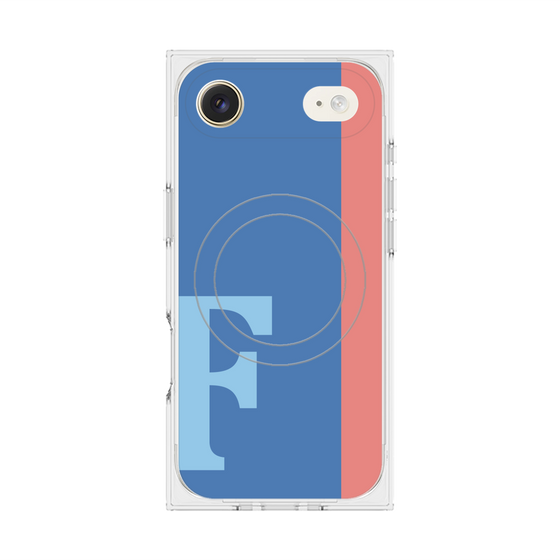 プレミアムスクエアケース with MagSafe［ オリジナル - initial color line - F blue ］