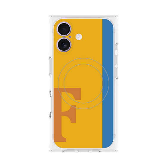 プレミアムスクエアケース with MagSafe［ オリジナル - initial color line - F orange ］