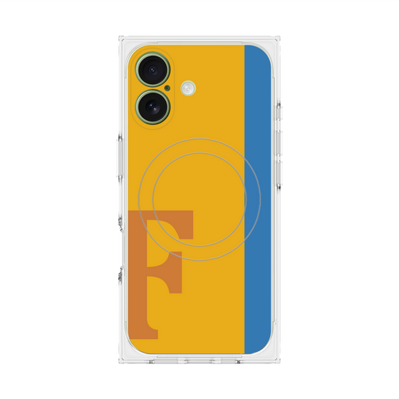 プレミアムスクエアケース with MagSafe［ オリジナル - initial color line - F orange ］
