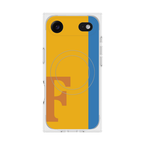 プレミアムスクエアケース with MagSafe［ オリジナル - initial color line - F orange ］