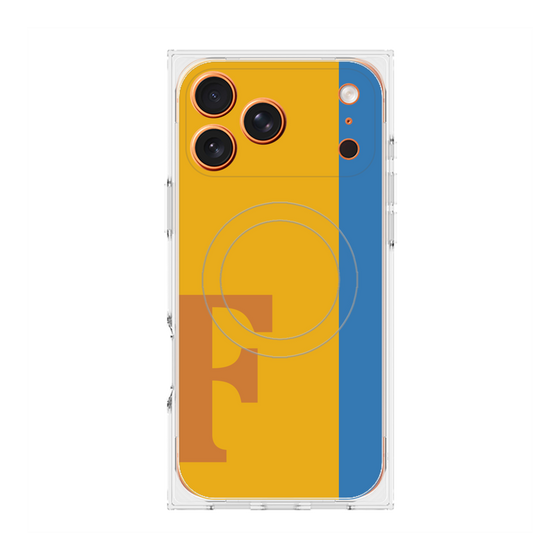 プレミアムスクエアケース with MagSafe［ オリジナル - initial color line - F orange ］