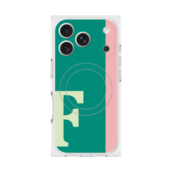 プレミアムスクエアケース with MagSafe［ オリジナル - initial color line - F green ］