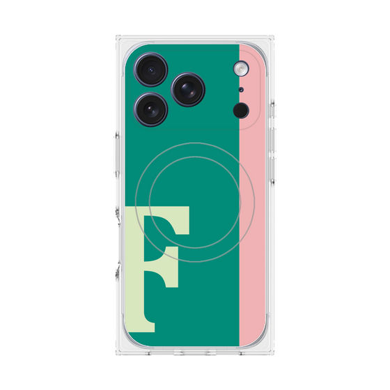 プレミアムスクエアケース with MagSafe［ オリジナル - initial color line - F green ］