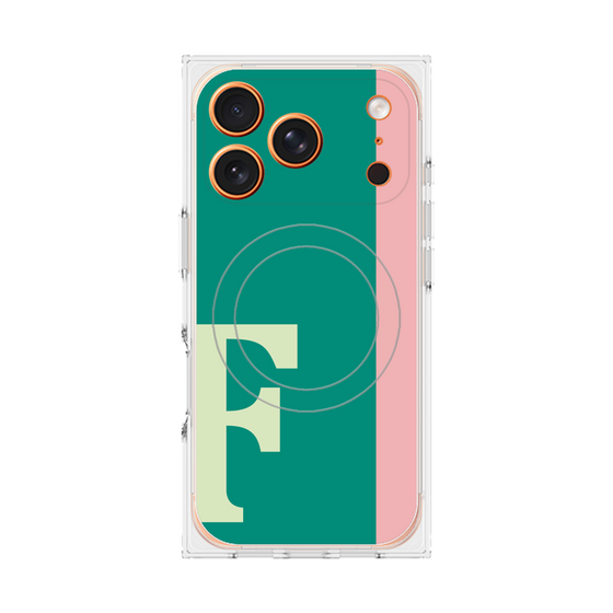 プレミアムスクエアケース with MagSafe［ オリジナル - initial color line - F green ］