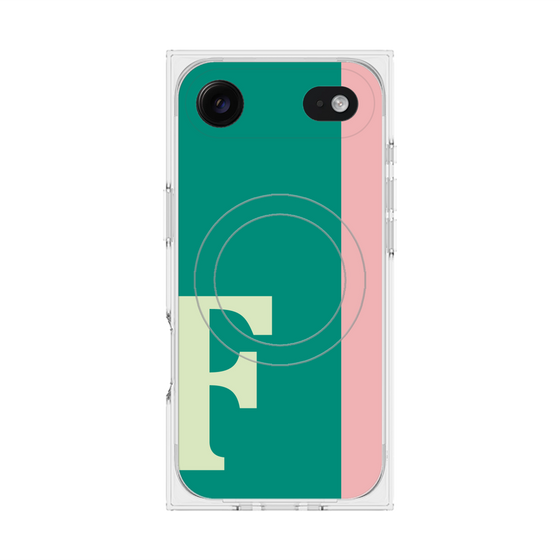 プレミアムスクエアケース with MagSafe［ オリジナル - initial color line - F green ］