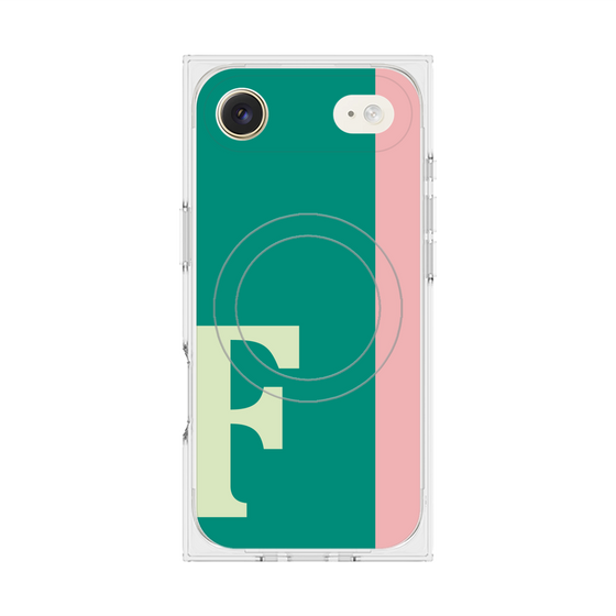 プレミアムスクエアケース with MagSafe［ オリジナル - initial color line - F green ］