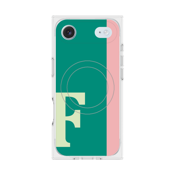 プレミアムスクエアケース with MagSafe［ オリジナル - initial color line - F green ］
