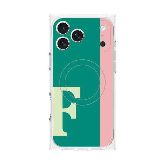 プレミアムスクエアケース with MagSafe［ オリジナル - initial color line - F green ］