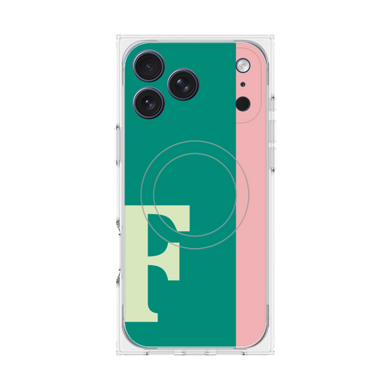 プレミアムスクエアケース with MagSafe［ オリジナル - initial color line - F green ］