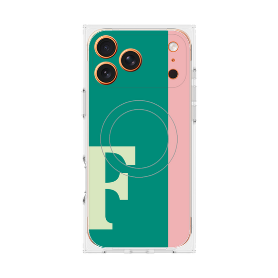 プレミアムスクエアケース with MagSafe［ オリジナル - initial color line - F green ］