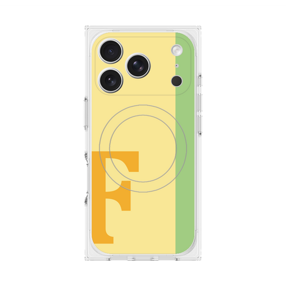 プレミアムスクエアケース with MagSafe［ オリジナル - initial color line - F yellow ］