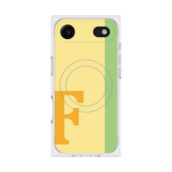 プレミアムスクエアケース with MagSafe［ オリジナル - initial color line - F yellow ］
