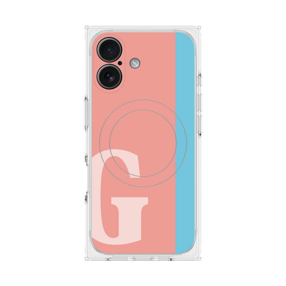 プレミアムスクエアケース with MagSafe［ オリジナル - initial color line - G pink ］