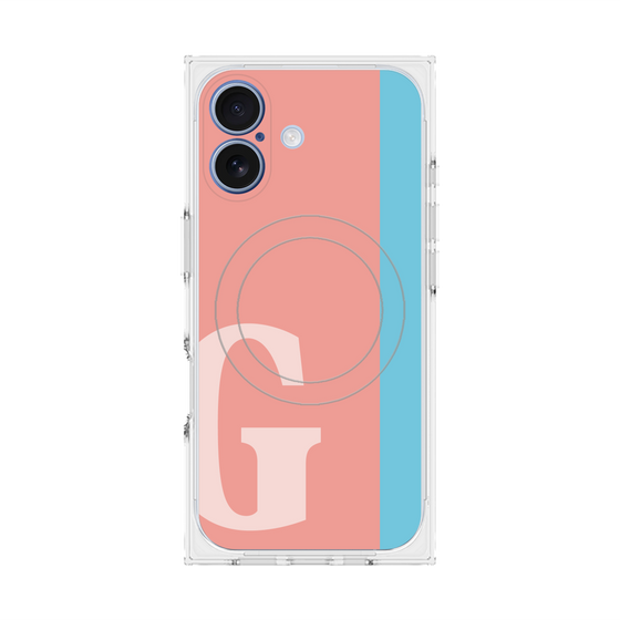 プレミアムスクエアケース with MagSafe［ オリジナル - initial color line - G pink ］