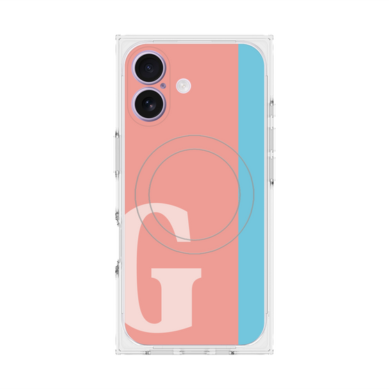 プレミアムスクエアケース with MagSafe［ オリジナル - initial color line - G pink ］