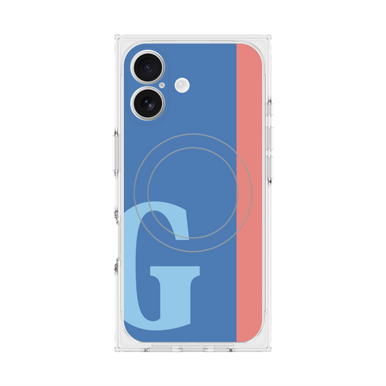 プレミアムスクエアケース with MagSafe［ オリジナル - initial color line - G blue ］