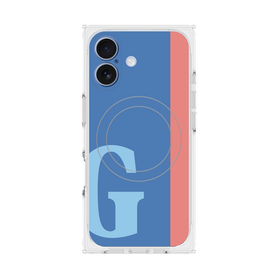 プレミアムスクエアケース with MagSafe［ オリジナル - initial color line - G blue ］