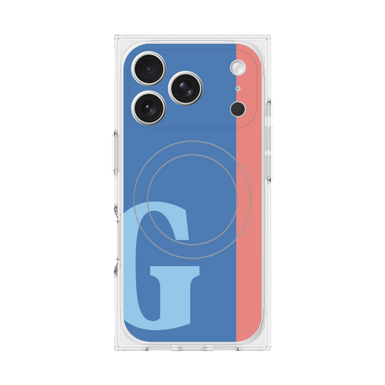 プレミアムスクエアケース with MagSafe［ オリジナル - initial color line - G blue ］