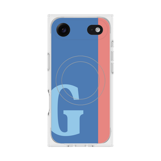 プレミアムスクエアケース with MagSafe［ オリジナル - initial color line - G blue ］