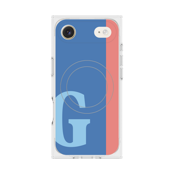 プレミアムスクエアケース with MagSafe［ オリジナル - initial color line - G blue ］