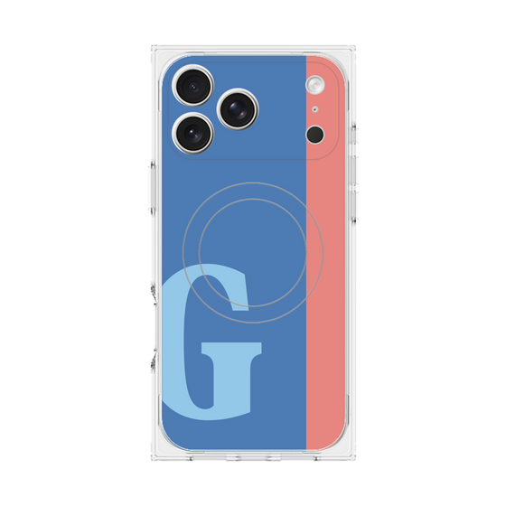 プレミアムスクエアケース with MagSafe［ オリジナル - initial color line - G blue ］