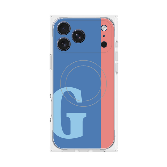 プレミアムスクエアケース with MagSafe［ オリジナル - initial color line - G blue ］