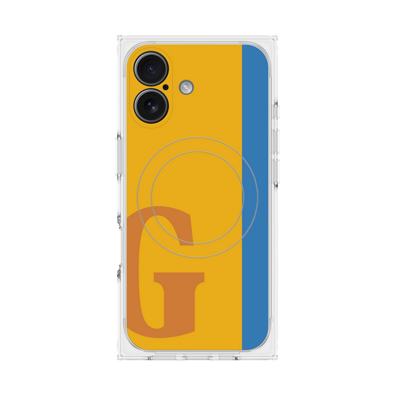 プレミアムスクエアケース with MagSafe［ オリジナル - initial color line - G orange ］