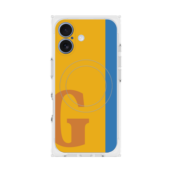 プレミアムスクエアケース with MagSafe［ オリジナル - initial color line - G orange ］