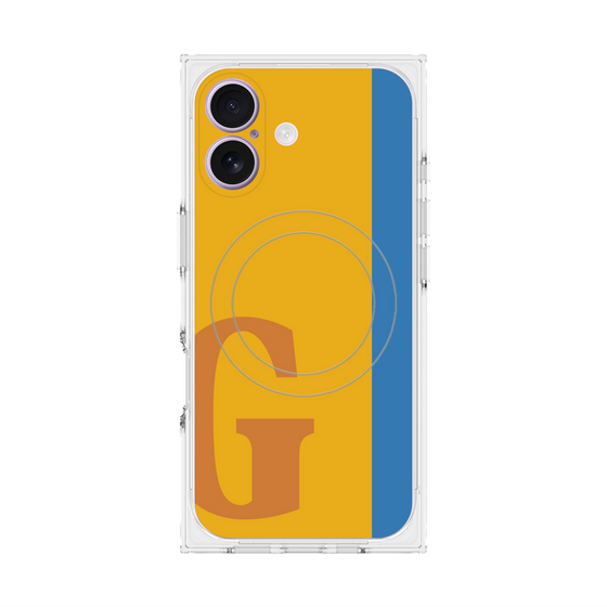 プレミアムスクエアケース with MagSafe［ オリジナル - initial color line - G orange ］