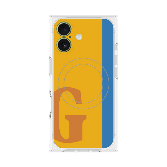 プレミアムスクエアケース with MagSafe［ オリジナル - initial color line - G orange ］