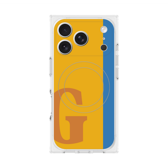 プレミアムスクエアケース with MagSafe［ オリジナル - initial color line - G orange ］