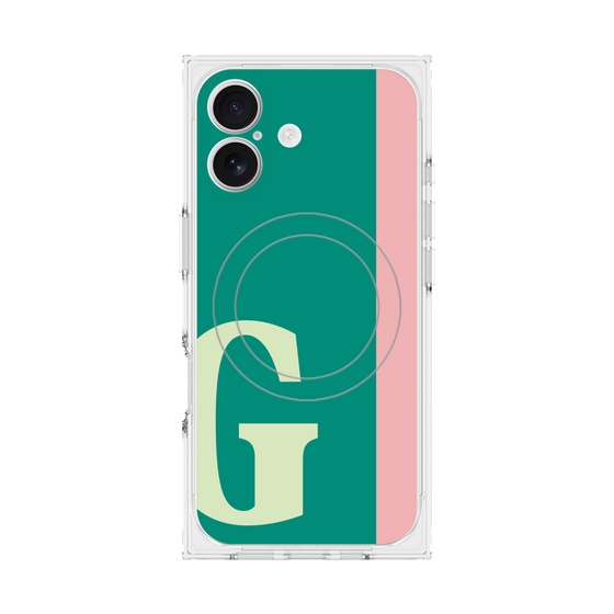 プレミアムスクエアケース with MagSafe［ オリジナル - initial color line - G green ］