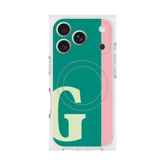 プレミアムスクエアケース with MagSafe［ オリジナル - initial color line - G green ］