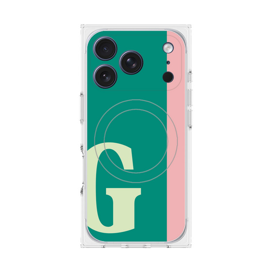 プレミアムスクエアケース with MagSafe［ オリジナル - initial color line - G green ］