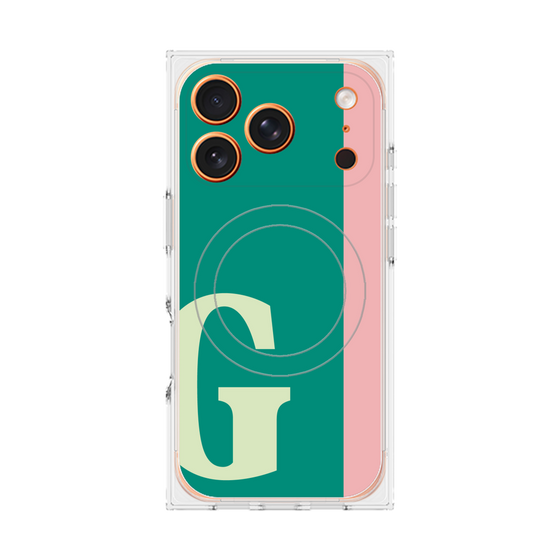 プレミアムスクエアケース with MagSafe［ オリジナル - initial color line - G green ］