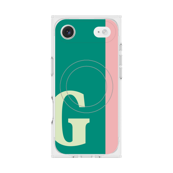 プレミアムスクエアケース with MagSafe［ オリジナル - initial color line - G green ］