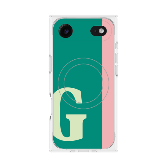 プレミアムスクエアケース with MagSafe［ オリジナル - initial color line - G green ］