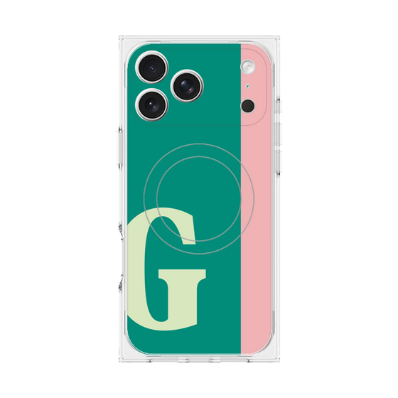 プレミアムスクエアケース with MagSafe［ オリジナル - initial color line - G green ］