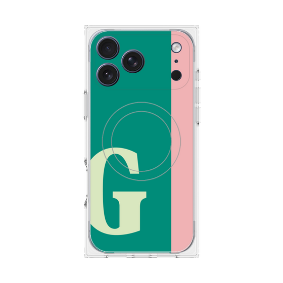 プレミアムスクエアケース with MagSafe［ オリジナル - initial color line - G green ］