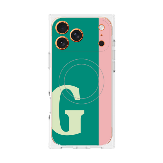 プレミアムスクエアケース with MagSafe［ オリジナル - initial color line - G green ］