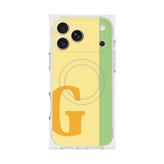 プレミアムスクエアケース with MagSafe［ オリジナル - initial color line - G yellow ］