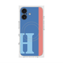 プレミアムスクエアケース with MagSafe［ オリジナル - initial color line - H blue ］