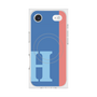 プレミアムスクエアケース with MagSafe［ オリジナル - initial color line - H blue ］