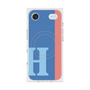 プレミアムスクエアケース with MagSafe［ オリジナル - initial color line - H blue ］