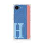 プレミアムスクエアケース with MagSafe［ オリジナル - initial color line - H blue ］